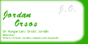 jordan orsos business card