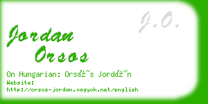 jordan orsos business card